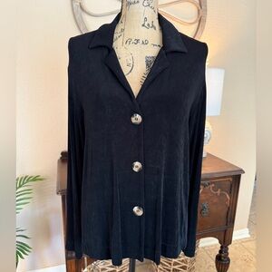 Chico's Travelvers Black Button Down Top